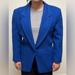 Vintage Royal Blue Single-Breasted Blazer